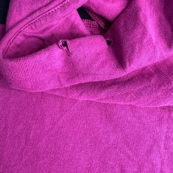 True‎ Religion Womens Pink Black Colorblock Sweatshirt Cotton M Front Logo Bling - Picture 6 of 8